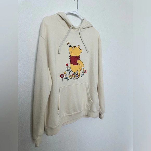 Disney Winnie the Pooh Ivory Hoodie, Embroidered Flowers, XXL - Picture 5 of 9